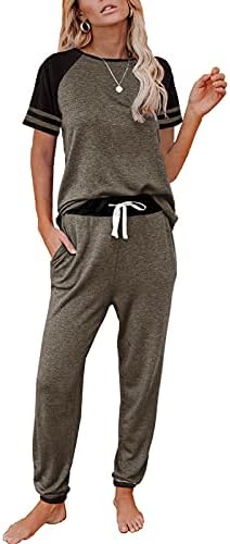 AUTOMET Colorblock Sweatsuits Sets for Women 2 Piece Casual Outfits Lounge Sets