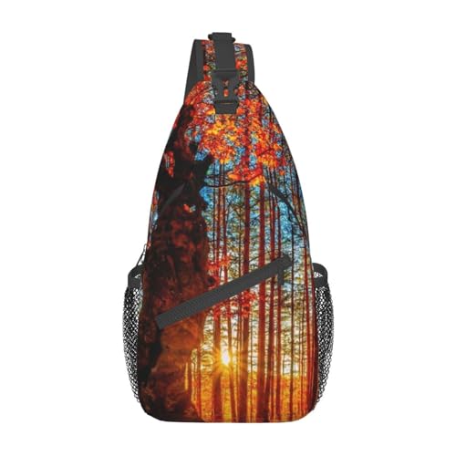 Sac à bandoulière feuilles tombées pour randonnée et voyage décontracté