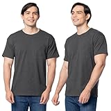 Fruit of the Loom Men's Eversoft Cotton T-Shirts (S-4XL), Pocket-2 Pack-Black Heather, X-Large