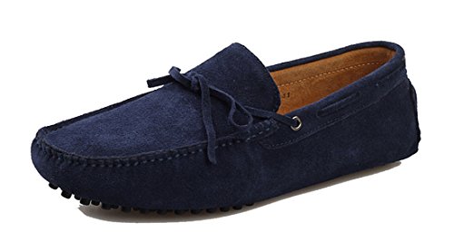 TDA Men's New Knot Suede Driving Loafers Penny Boat Shoes