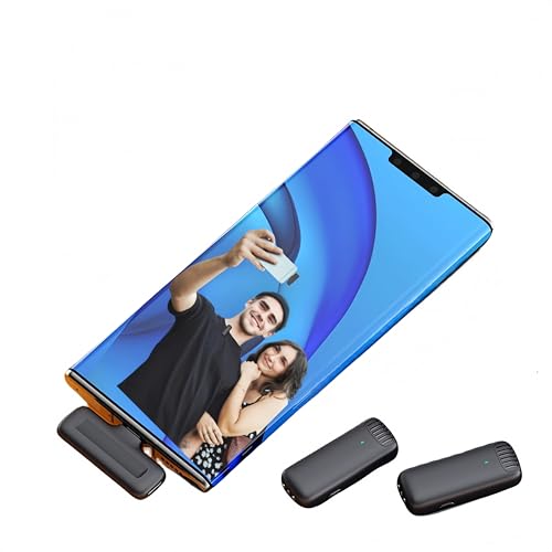 2 Pack Wireless Lavalier Microphone for iPhone iPad Android, Acti...