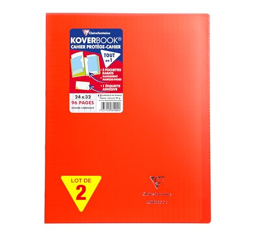 Cahiers Agrafés Koverbook Lot de 2 Rouges