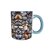 DZBDWZXH Sky Blue Ceramic Coffee Mugs 11oz, (Pebble Stone) Print Restaurant Coffee Mug for Coffee,Cappuccino,Tea,Cocoa,Cereal - Image 9