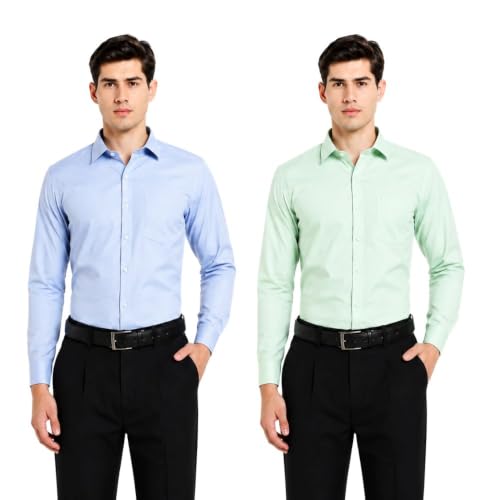 Image of Men's Solid Formal Shirt | Premium Cotton Rich Full Sleeves Shirt | Comfort Fit Office Wear Shirt with Single Chest Pocket | Stylish Casual & Formal Shirt for Men