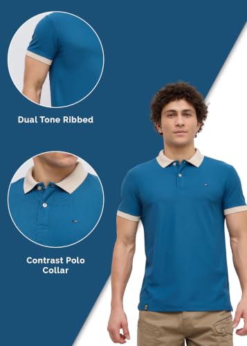 Image of Nostrum Mary Half Sleeve Polo T-Shirt with Two-Tone Collar, Stylish T Shirt for Men, Polo Tshirts for Men, Cotton T Shirt for Man, Casual Tshirt for Mens Boys