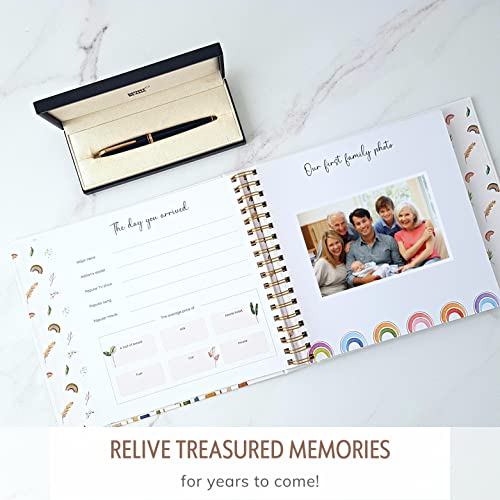 Baby Memory Book For Girl Or Boy - First 5 Years Unisex Boho Rainbow Keepsake Journal To Record Newborn 1St Milestones - Gender Neutral Photo Album Scrapbook For Baby Shower - Pregnant New Mother Gift #TOP4