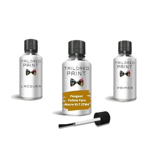 For Peugeot Yellow Faro Nacre KLT 2 TM4 Touch Up Paint Pen With Brush (Touch Up Paint, Lacquer + Primer)