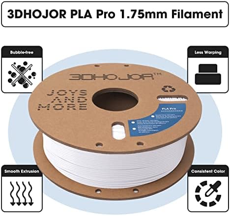 3DHoJor PLA Pro Filament 1.75mm Cold White,3D Printer Filament,1kg Cardboard Spool (2.2lbs), Fit Most FDM 3D Printer - View 4