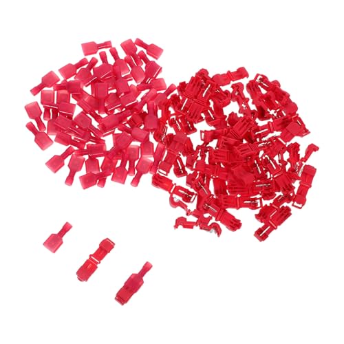 TOVINANNA Conectores de Derivación T 60 Pares Terminales de Empalme Rápido para Cables 05-15 Mm² Rojos Conector de Cable para Instalaciones Eléctricas y Cableado Doméstico