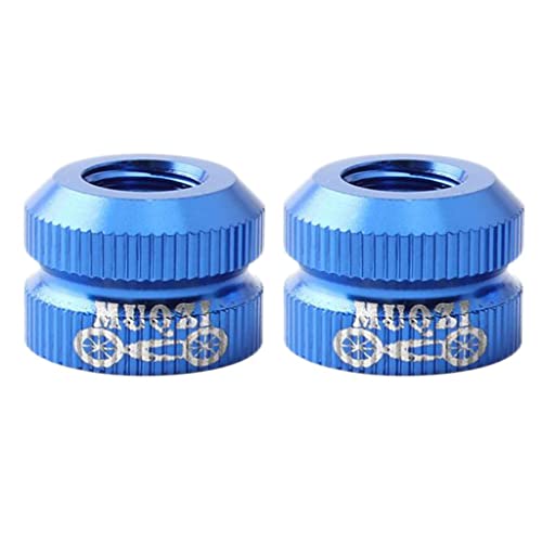 Amagogo 2 Pack Bicyle Inner Tube Valve Nuts with Sealed O, Vacuum Tire Presta Valve Nut, Suit s, Like Mountain Bikes Road Bikes, Blue