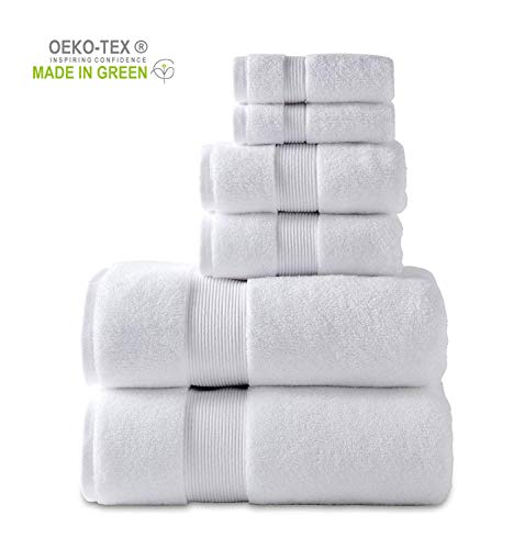 703 GSM 6 Piece Towels Set, 100% Cotton, Zero Twist, Premium Hotel