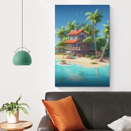 Lienzo de bahía de vacaciones para decorar el dormitorio principal 4