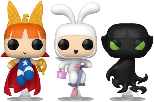 Funko Pop! Animation Powerpuff Girls Liberty Belle, Harmony Bunny, Mange 3-Pack, Glow in Dark Special Edition, 4-5.3 inches