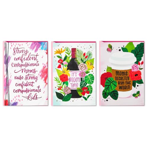 Hallmark Mother's Day Cards for Friends, 3-Pack (Moms Run the World)
