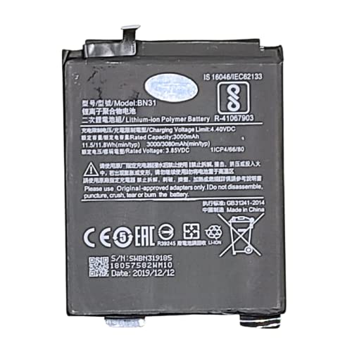 MANIQ Bateria Compatible para Xiaomi Mi A1, MiA1, Mi5X, Mi 5X, Redmi Note 5A, Redmi S2 de 3000mAh, BN31