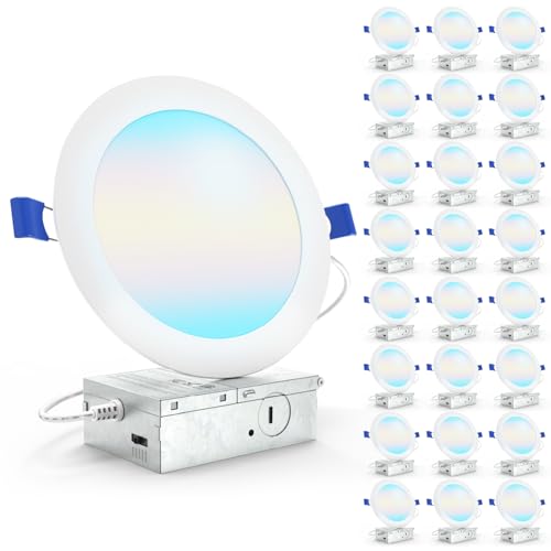 Sunco 24 Pack 6 Inch LED Recessed Light, Canless...