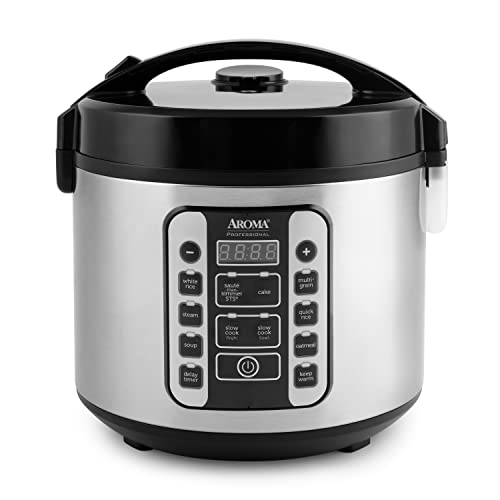 Comparison: Aroma Rice Cooker Delay Timer 8 Aroma Housewares AROMA® Professional 20-Cup (Cooked) / 5Qt. Digital Rice Cooker, Steamer, and Slow Cooker Pot with 10 Smart Cooking Modes, Including Sauté-then-Simmer®