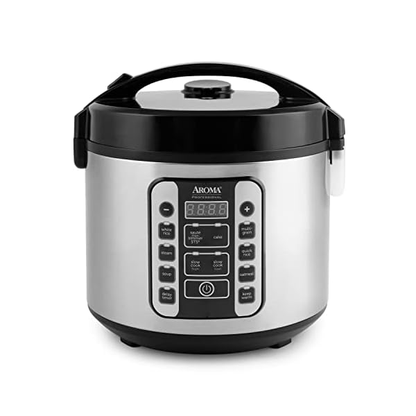Aroma Housewares AROMA® Professional 20-Cup (Cooked) / 5Qt. Digital Rice Cooker, Steamer, and Slow Cooker Pot with 10 Smart Cooking Modes, Including Sauté-then-Simmer®