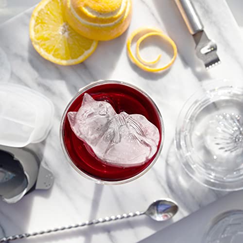 Image of Tovolo Cat Ice Cube Mold with Yarn Pack of 2 Large Kitten Ice Molds for Whiskey Cocktails, Easy Fill No Leak Silicone Cat Shaped Ice Cube Gifts for Pet Lovers Stackable Dishwasher Safe BPA Free