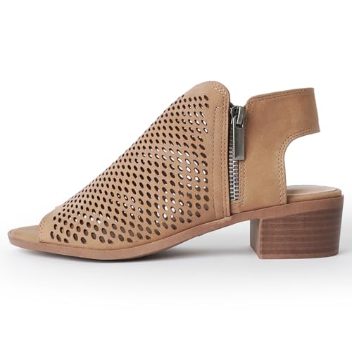 J. Adams Tracy Booties for Women - Peep Toe Low Block Heel Bootie2