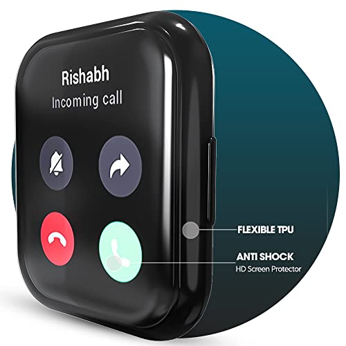 Image of Sounce Protective Case Cover Compatible Noise Colorfit Ultra /Noise Colorfit Ultra Buzz Overall Protective Case TPU HD Clear Ultra-Thin Cover with Unbreakable Screen Guard - Black