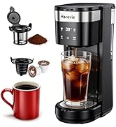All-in-1 Single Serve Coffee Maker, Fit 7.8" Travel Mug, Hot & Iced K Cup Coffee Machine with 5 B...