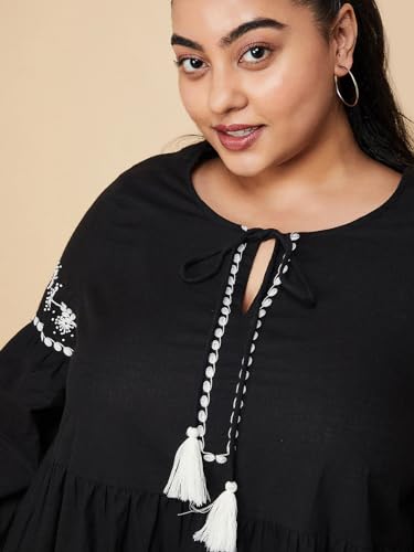 Image of Max Plus Size Women Embroidered Tiered Tunic