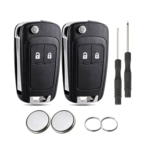 2-Tasten Flip Schlüsselgehäuse für Opel Adam Astra Insignia Meriva Mokka Zafira und Chevrolet Cruze Aveo 2 Stück
