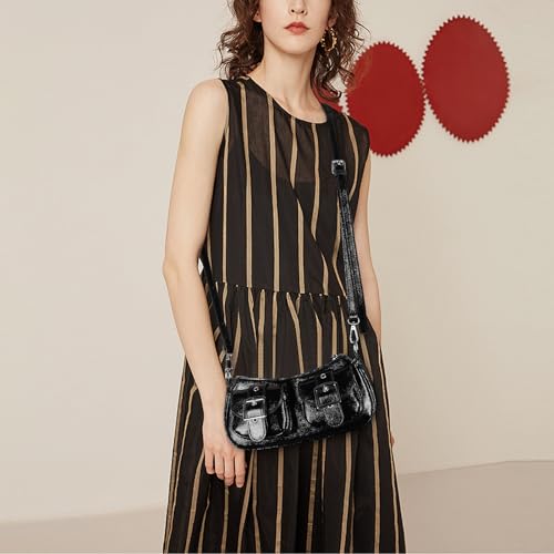 Image of Y2k Purse Small Shoulder Bag for Women Vintage Handbag Faux Leather Purses Trendy Crossbody Bag With Adjustable Strap