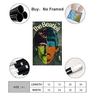 Poster sur toile The Beatles HD 4 – Décoration murale – Pour salon, chambre à coucher – Sans cadre : 40 x 60 cm - Les Beatles, Paul McCartney, John Lennon, RIngo Starr, George Harrison Poster sur toile The Beatles HD 4 - Décoration murale - Pour salon, chambre à coucher - Sans cadre : 40 x 60 cm – Image 2
