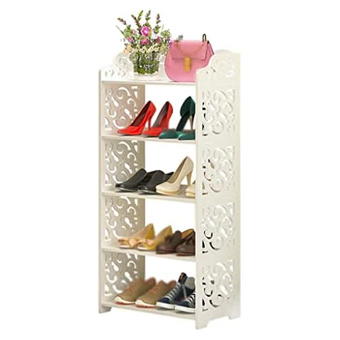 LQUAN 5-tier Shoe Rack Shoe Storage Cabinet Wooden Shoe Shelves Organizer for Closet Hallway Home Bedroom Entryway Shoes Shelf Cover
