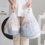 Sacchetti in rete riutilizzabili per lavatrice per proteggere i vestiti da distorsioni e danni, consentendo una pulizia accurata degli indumenti (50 x 60 cm)