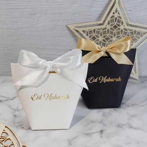 Cajas de regalo para Eid Mubarak: 50 cajitas con cinta para dulces de Ramadán 4