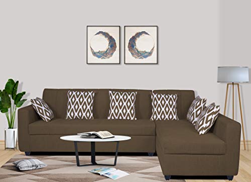 Image of Adorn India Rio HighBack L Shape 6 Seater Sofa Set (Right Hand Side) (Camel) (3 Year Warranty)