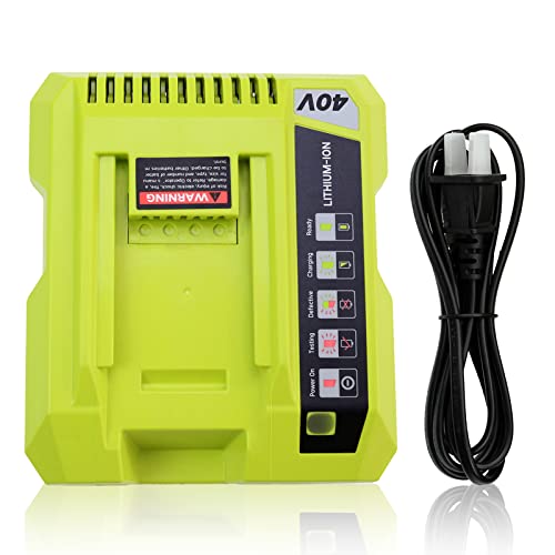 Fhybat Replacement for Ryobi 40V Charger OP401(Green)