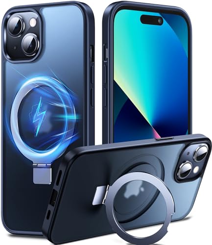 Coque iPhone 14 Plus antichoc militaire magnétique silicone avec béquille pied