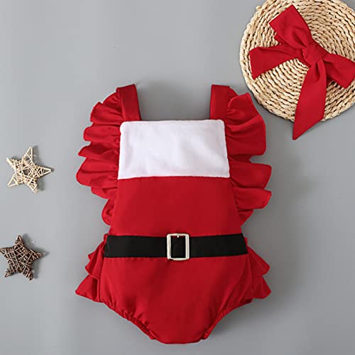 Santa Claus jurk baby meisjes, baby meisjes kerst kostuum romper tutu, een stuk lange rok, for xmas rendier verjaardag fancy dress up party outfit set (Size : 100) - Afbeelding 4