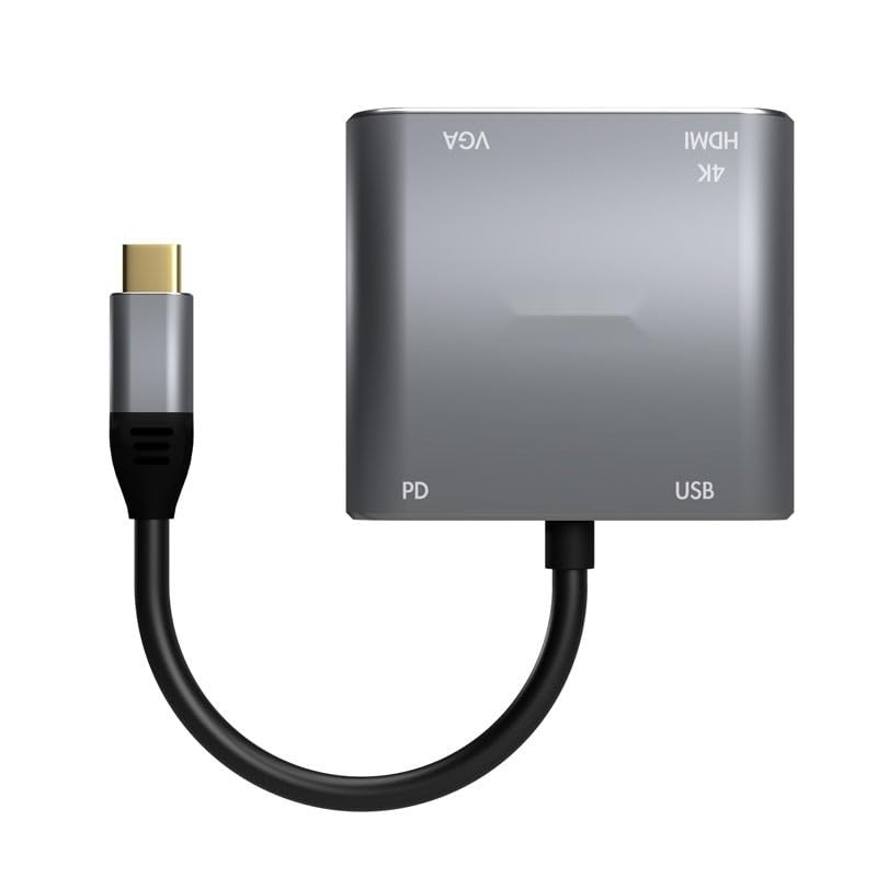 Convertisseur USB C HDMI 4K VGA hub USB-A 3.0 adaptateur multi-port pour écran externe