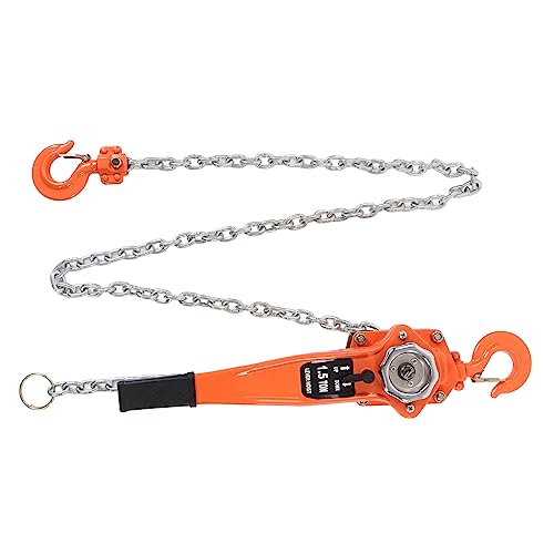 Lever Chain Hoist Manual Ratchet Chain Puller Hoist Heavy Duty 1.5T 3300LBS Load Capacity 2.5M Chain Length Industrial Grade Alloy Manganese Steel for Transportation Construction