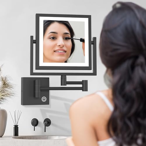 Espejo de Maquillaje de Pared Cuadrado con Luz LED miniatura 5