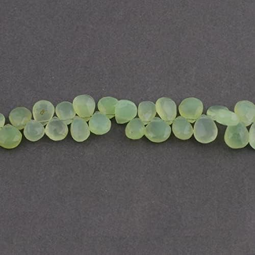Perles briolettes calcédoine verte pour fabriquer vos bijoux bohèmes chic