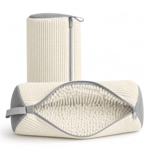 Set de 2 Bolsas para Lavar Zapatillas en Lavadora con Cremallera, Bolsa de Lavado de Zapatos Reutilizable de Chenilla, Protege el Calzado Durante el Lavado, para Zapatillas Deportivas, Beige