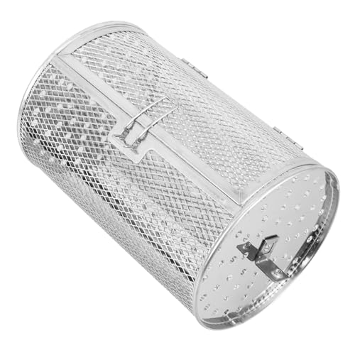 JECOMPRIS Stainless Steel Rotisserie Basket Grill Basket for Barbecue Metal Rotating Cage Easy to Use for Outdoor Picnic and Family Gatherings