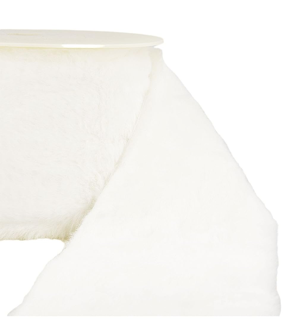 Fourrure acrylique blanche 100mm en bobine de 5m pour réparer vos cols usés sans s'effilocher