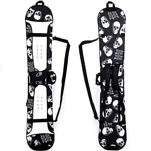 WEALTHY73 Portable Veneer Protective Cover All-Around Snowboard Bag Ski Equipment Storage Bag SBR Elastic Fabric Waterproof and Wear-Resistant,Skull,150CM
