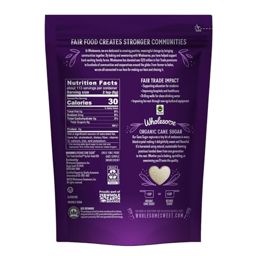 image for Wholesome Sweeteners 32-Ounce Organic Cane Sugar, Fair Trade, Non GMO,