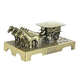 Toyvian Estatua Artesanal de Aleación de Zinc Guerrero Terracota Decoración Creativa para Escritorio Adorno Rústico Retro Tamaño Mediano Figura Coleccionable para Hogar y Oficina