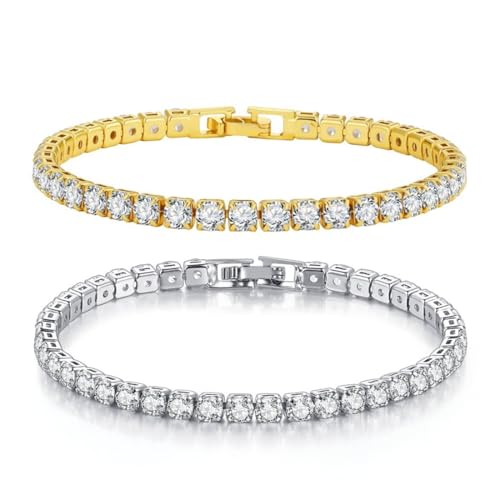 Versatile: il nostro set di bracciali tennis da donna offre diversi modi di indossarlo. Puoi scegliere di indossare entrambi i bracciali insieme o di abbinarli singolarmente per creare diversi stili.