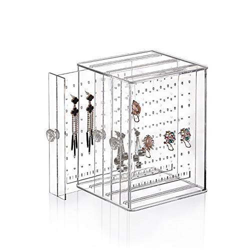 Support De Boucle D'Oreille, BoîTe De Rangement Transparente De Support D'Affichage De Boucle D'Oreille De Grande Capacité Avec 3 Tiroirs Verticaux, Adapté Aux Boucles D'Oreilles, Colliers, Etc.