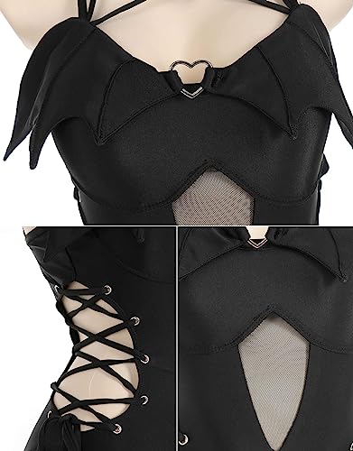 MEOWCOS Women's One Piece Swimsuits Gothic Swimsuit Devil Wings Tummy Control Bathing Suit One-Piece Swimwear4